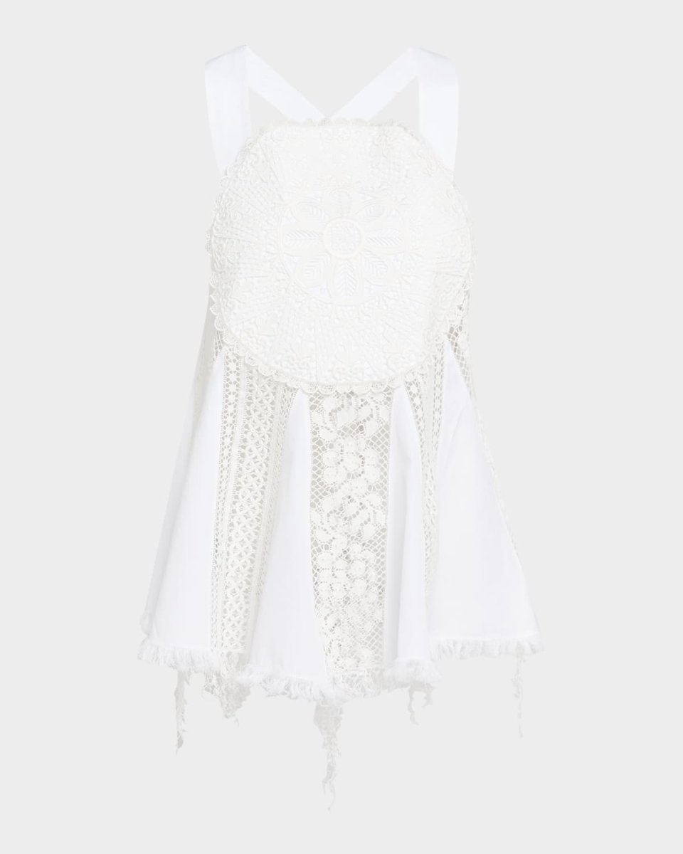Anagram Lace Frayed Sleeveless Top
